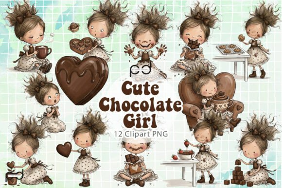 Download Cute Chocolate Girl Clipart Graphics - Girl Collection