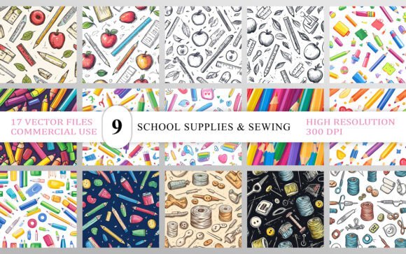 Download School Supplies &amp; Sewing Craft Patterns - School Collection