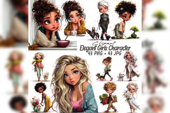 Download Whimsical Elegant Girl Watercolor Art - Girl Collection