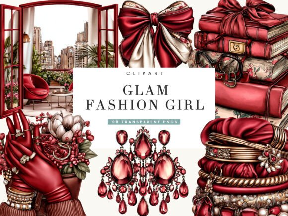 Download Glam Fashion Girl Clipart Bundle - Girl Collection