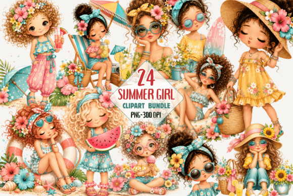 Download Summer Girl Clipart PNG Bundle Beach Png - Girl Collection