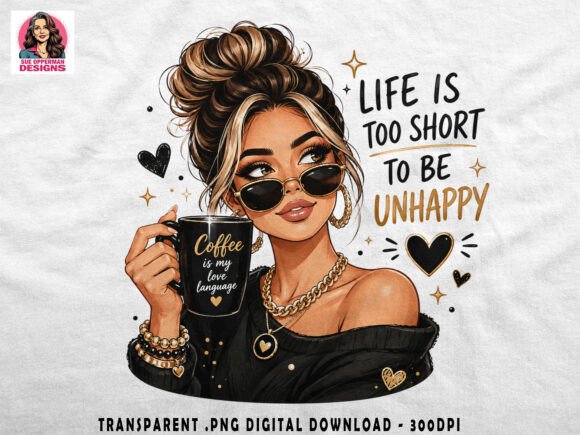 Download Chic Coffee Girl PNG Clipart Sublimation - Girl Collection
