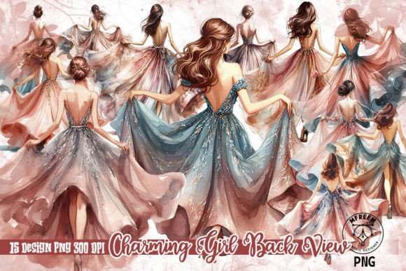 Download Charming Girl Back View Clipart PNG - Girl Collection